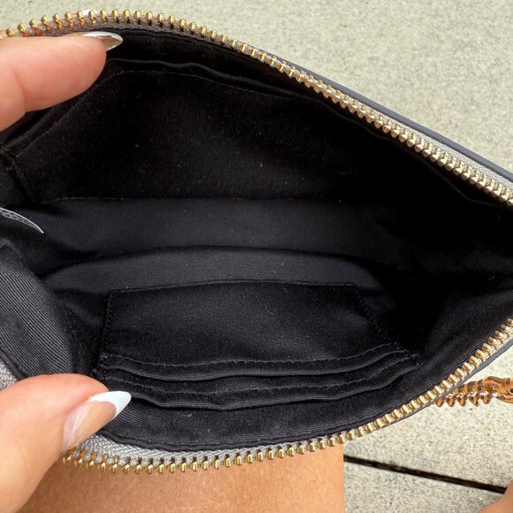 EUC Coach Metallic Pebbled Leather Purse Wristlet Taupe Gold - Picture 7 of 7